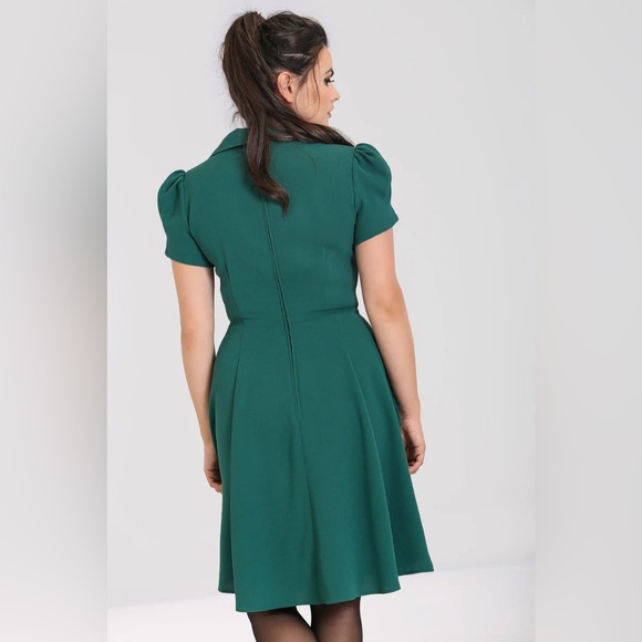 Hell Bunny Vera Lynn Midi Dress in Green Size UK 14 / US L - Picture 2 of 10